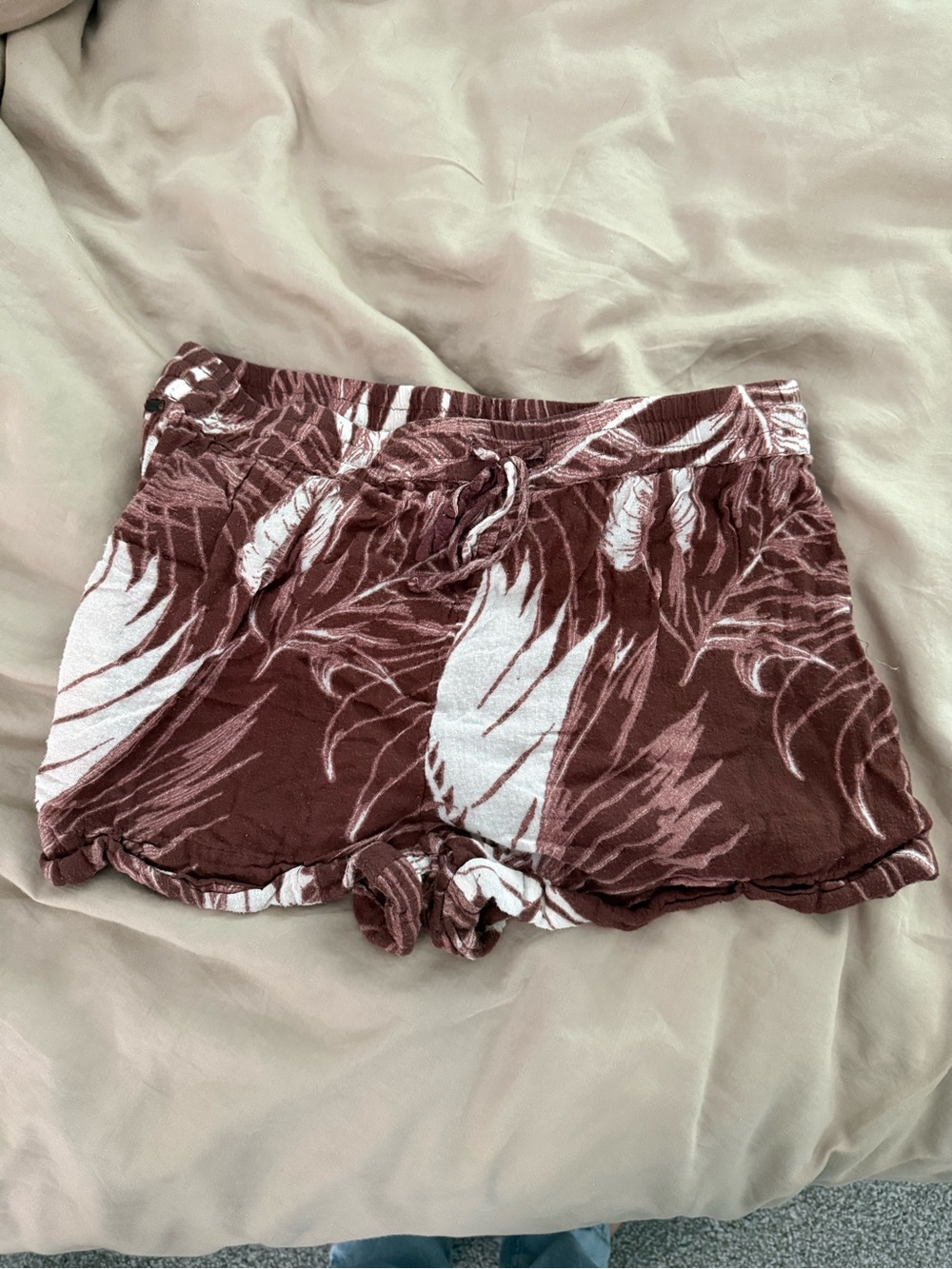 O'Neill Rust Brown Printed Elastic Waist Shorts